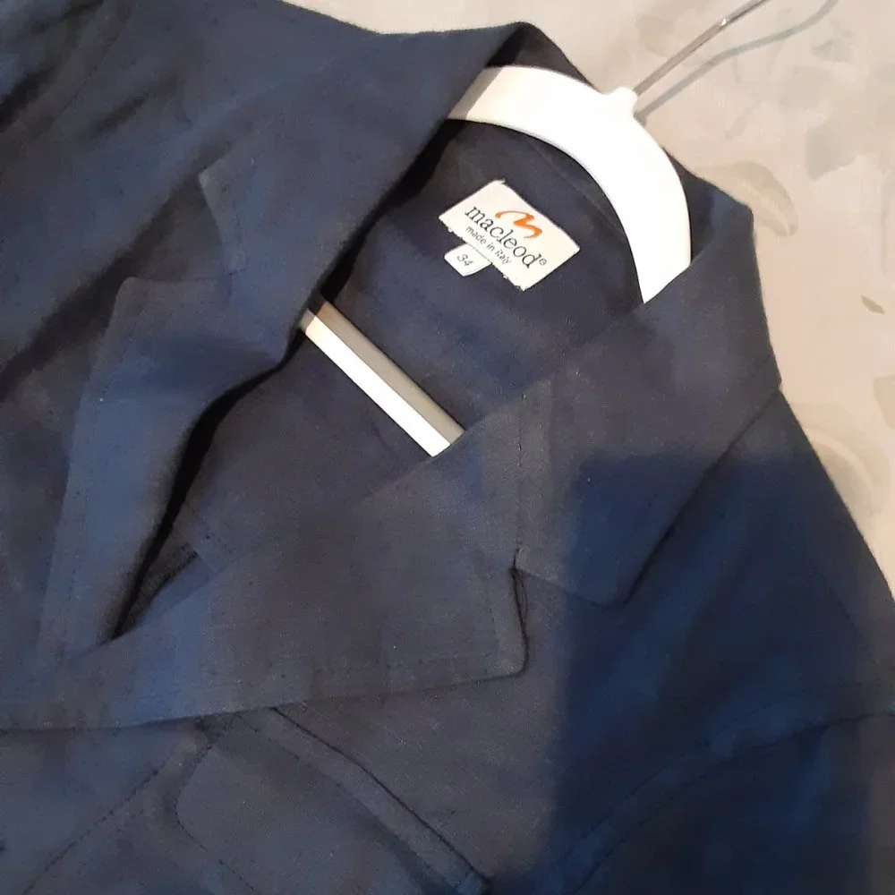 Macleod boys navy linen blazer - made in Italy